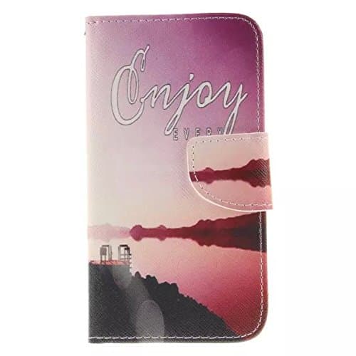 HNSPRING Colorful Patterns Flip Genuine Leather purses Cover protective Case for Microsoft Lumia 640