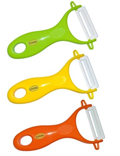 KYODIMA Y Shaped Vegetable Peeler, Red / Yellow / Green - Set of 3