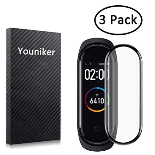 3 Pack for Xiaomi Mi Band 4 Screen Protector Film for Xiaomi Mi Smart Band 4 Screen Protectors Foils 3D Full Coverage Screen Cover Crystal Clear HD Anti-Scratch Bubble Free