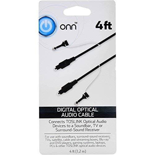 ONN ONA17AV009 Digital Optical Audio Cable, 4'