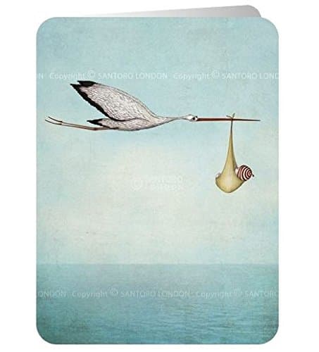 Greetings card stork