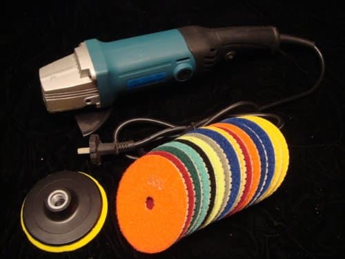 4" Grinder Polisher + 4" POLISHING 8+1 PADS Granite Marble Concrete