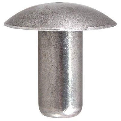 Metal Magery 1/4" Diameter X 3/8" Length Solid Aluminum Brazier Head Rivet, Pack of 100