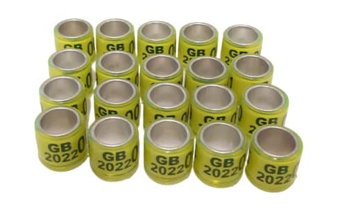 2022 GB UK HOMING PIGEON BREEDER STOCK LOFT IDENTIFICATION DOVE CLOSED RINGS (Pack Qty 20 Rings)