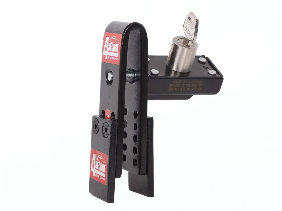 Steel Anti-Theft Car Security Lock with M-Seal & Elen Key for Adjusting Plates Anti Theft Clutch Lock Device with Pouch for All Cars Black Coated