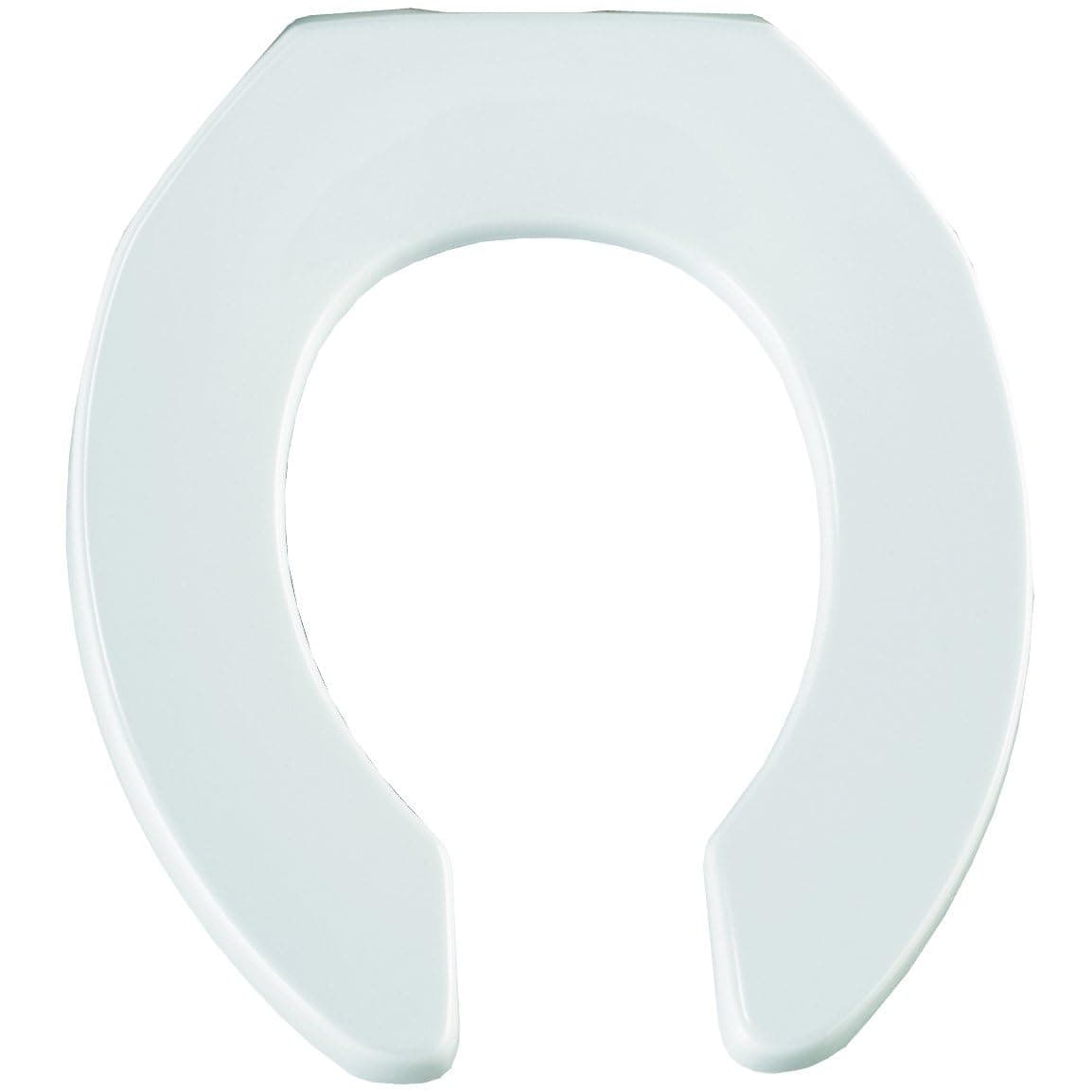 Bemis955CT 000 Commercial Heavy Duty Open Front Toilet Seat will Never Loosen & Reduce Call-backs, ROUND, Plastic, White