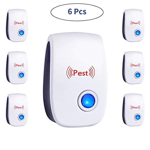 Ultrasonic Pest Repeller, Plug in Insect Repeller, 6 Pack Ultrasonic Pest Control Repellent Against Mosquitoes, Mice, Spiders, Ants, Rats, Roaches, Bugs, Humans & Pets Safe