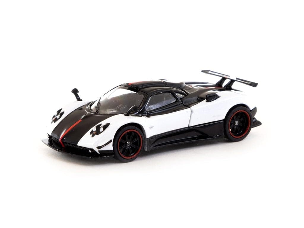Tarmac Works Pagani Zonda Cinque Bianco Benny White and Black Global64 Series 1/64 Diecast Model Car T64G-TL021-WH