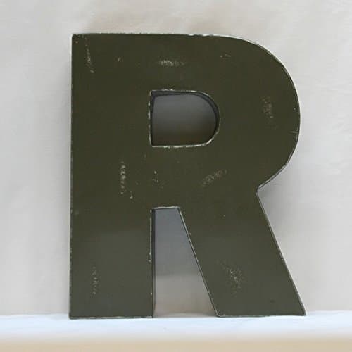 Metal Graphite Block Letter R