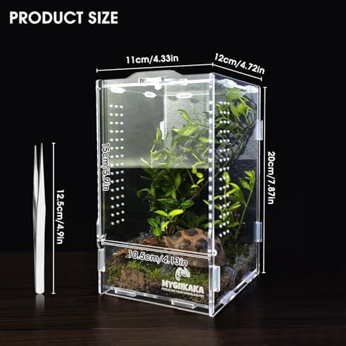 Reptile Terrarium Aquarium Breeding Tank, 7.87" x 4.72" x 4.33" Acrylic Tarantula Enclosure Feeding Box Insect Habitat for Tarantula Spider Snake Lizard Hermit Crab Insect