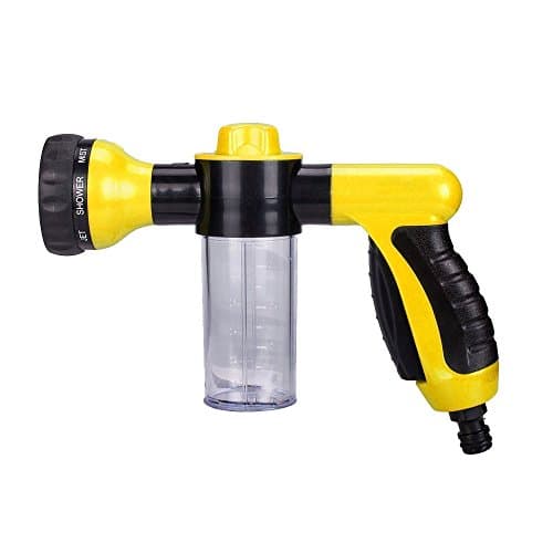 Meoro Garden Hose Nozzle - Hand Spray Nozzle, Car Washer Water Gun Heavy Duty 8 Adjustable Watering Patterns, Best for Watering Plants & Lawn, Patio, Car Wash, Showering Pets with Connector