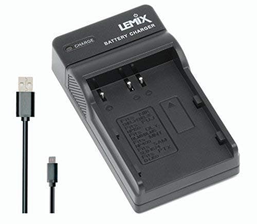 Lemix (Nik-ENEL3) Ultra Slim USB Charger Compatible with Nikon EN-EL3 / Fujifilm NP-150 & Olympus BLM-5 Batteries & Listed Cameras Models inc. NIKON, Fuji, Olympus, Minolta, Samsung & Pentax Cameras