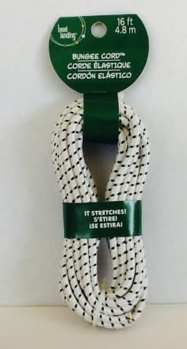 Bungee Cord ~ 5.5mm, 16 Feet, Stretchy Cord for Craft ~ Chinese Jumprope ~ Cat's Cradle String Game ~ Bracelets & More ~ White with Black Checks