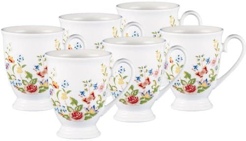 Aynsley Cottage Garden Box of 6 Footed Mugs