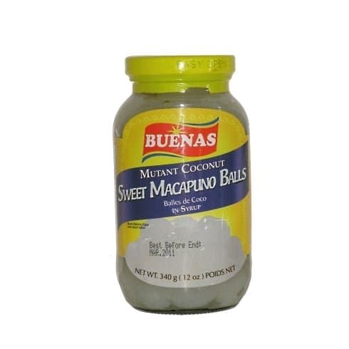 BUENAS Macapuno Balls Coconut Sport Balls in Syrup 340 g