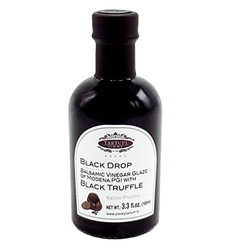 Tartufi Jimmy Black Drop Balsamic Vinegar Glaze of Modena PGI with Black Truffle | Slight Sweet and Sour Aftertaste, Vegan | Net Wt. 100ml/ 3.3 fl oz