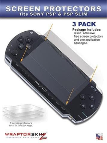 TuneTattooz Screen Protector for Sony PSP, PSP Slim, and PSP 3000 (3 Pack)