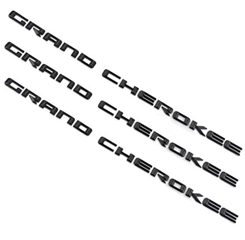 Aimoll 3pcs Grand Cherokee Altitude Emblems 3D Letter ABS Nameplate Set Emblems Replacement for SRT Badge New 08-15 (Matte Black)