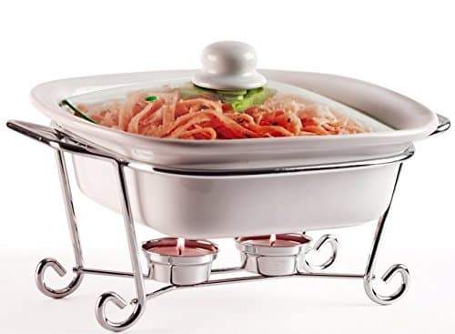 Palais Dinnerware Buffet Covered Casserole (1.5 Quart, Chrome Stand)