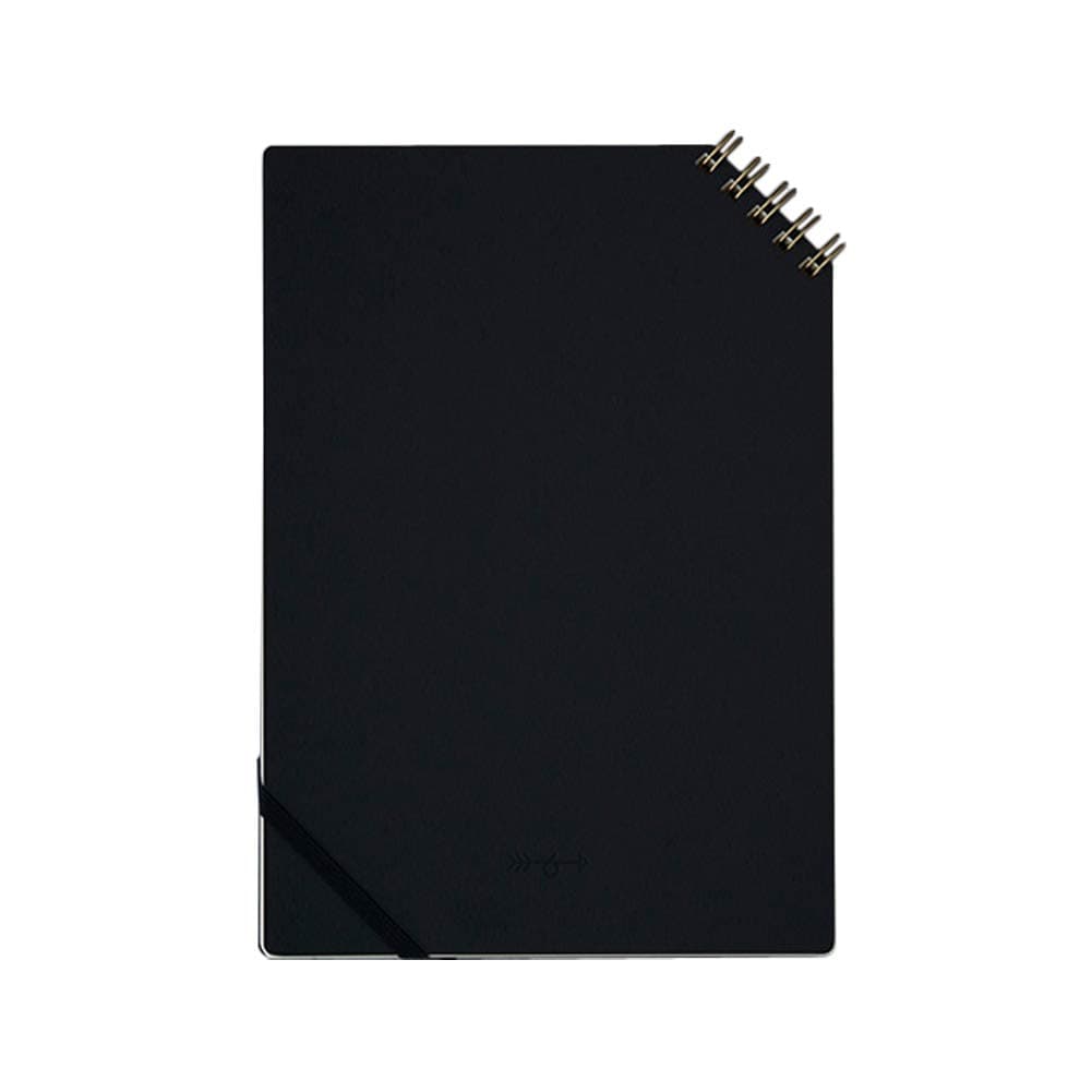 Japanese Ring Notebook, Black, Plain