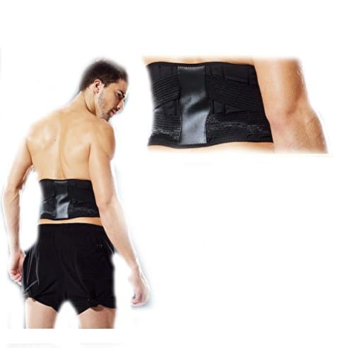 Belt Lumbar Back Waist Support Brace Double Banded Adjustable Pad,black,