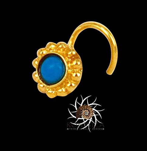Gold Nose Stud - Tiny Nose Stud - Nose Jewelry - Nose Piercing - Tribal Nose Stud - Indian Nose Stud - Nostril Jewelry - Nostril Stud - Piercing Jewelry