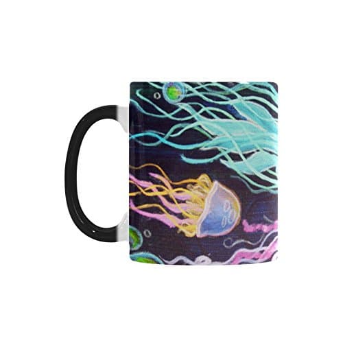 Cool Watercolor Jellyfish Color Changing Mug Morphing Coffee Mugs, Funny Xmas Christams Gift Mug - 11oz sizes