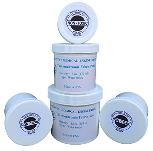 Temperature Activated Color Changing Thermochromic Fabric Paint (2 oz Black Changing to Yellow at 77F/25C)