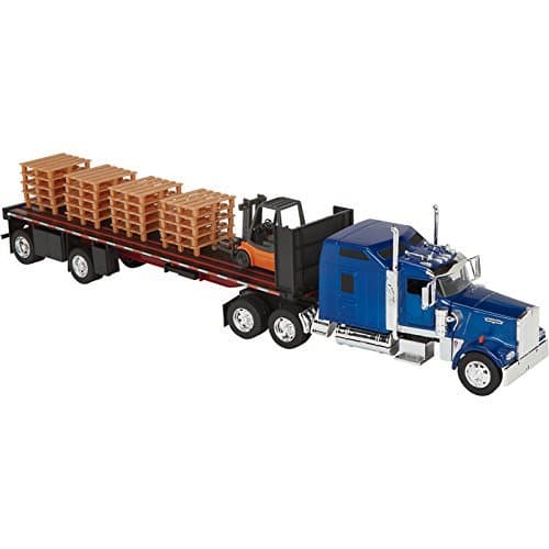 Die-Cast Truck Replica - W900 Flatbed with Forklift, 1:32 Scale, Model# SS10263A