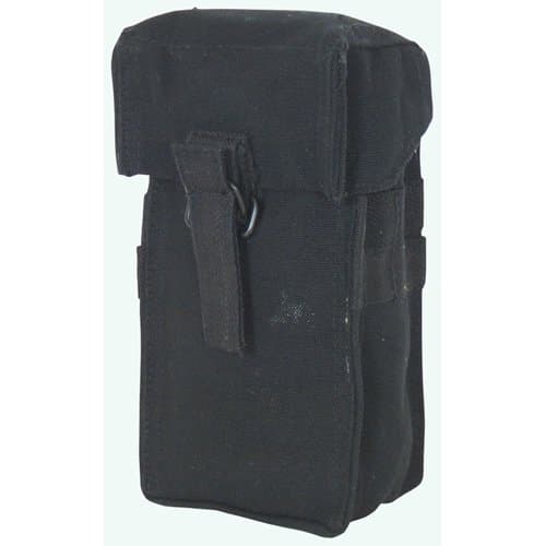 Black South African Army Style Ammo Pouch - 6.5 x 3.5 x 2.5, Canvas Pistol Belt Attachment Pouch