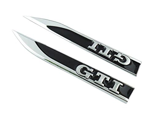 2 pcs chrome black GTI for POLO GOLF MK4 MK5 MK6 MK7 CADDY side wing Emblem Badge Sticker