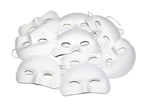 12 Half Masks, Flock Material, With Elastic For Children