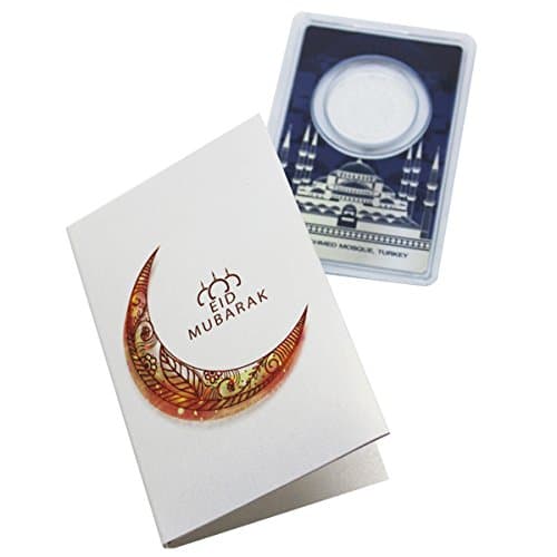 Aidilfitri Greetings Card of Sultan Ahmed Mosque, Turkey inclusive 1 Dirham Silver 999