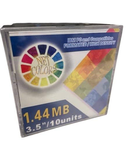 カラーフロッピーディスケット10個パック 3.5インチ 1.44MB 2HDフォーマットIBM