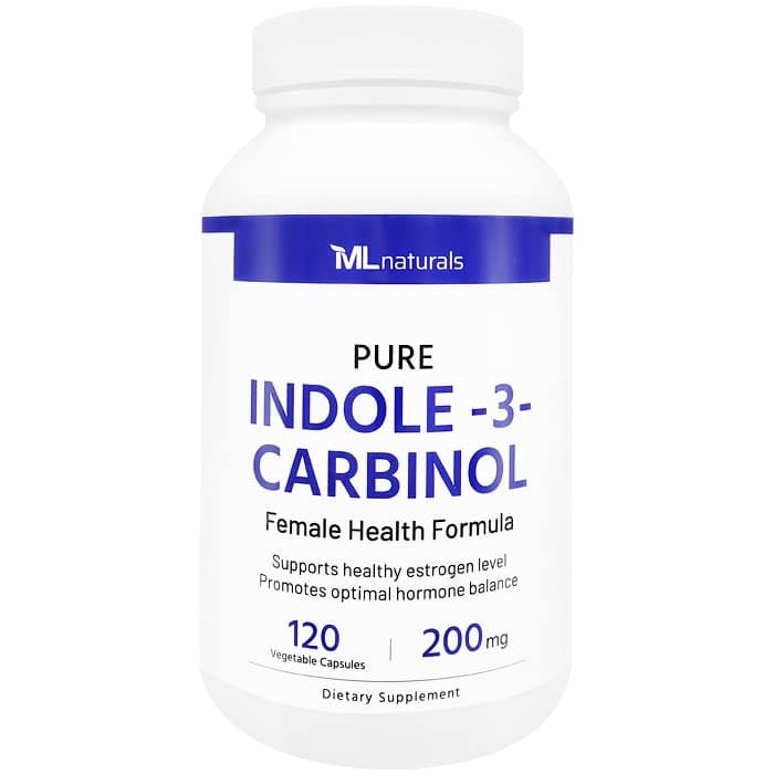 ML Naturals Pure Indole-3-Carbinol 200 mg 120 Vegetable Capsules. All-Natural, Healthy Detoxification, NSF-Certified & cGMP-Compliant Facility