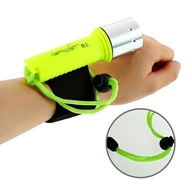 CREE XM-L T6 Rechargeable LED Waterproof Diving Flashlight Bracelet Dive Light (1600LM, 1x18650, Yellow)