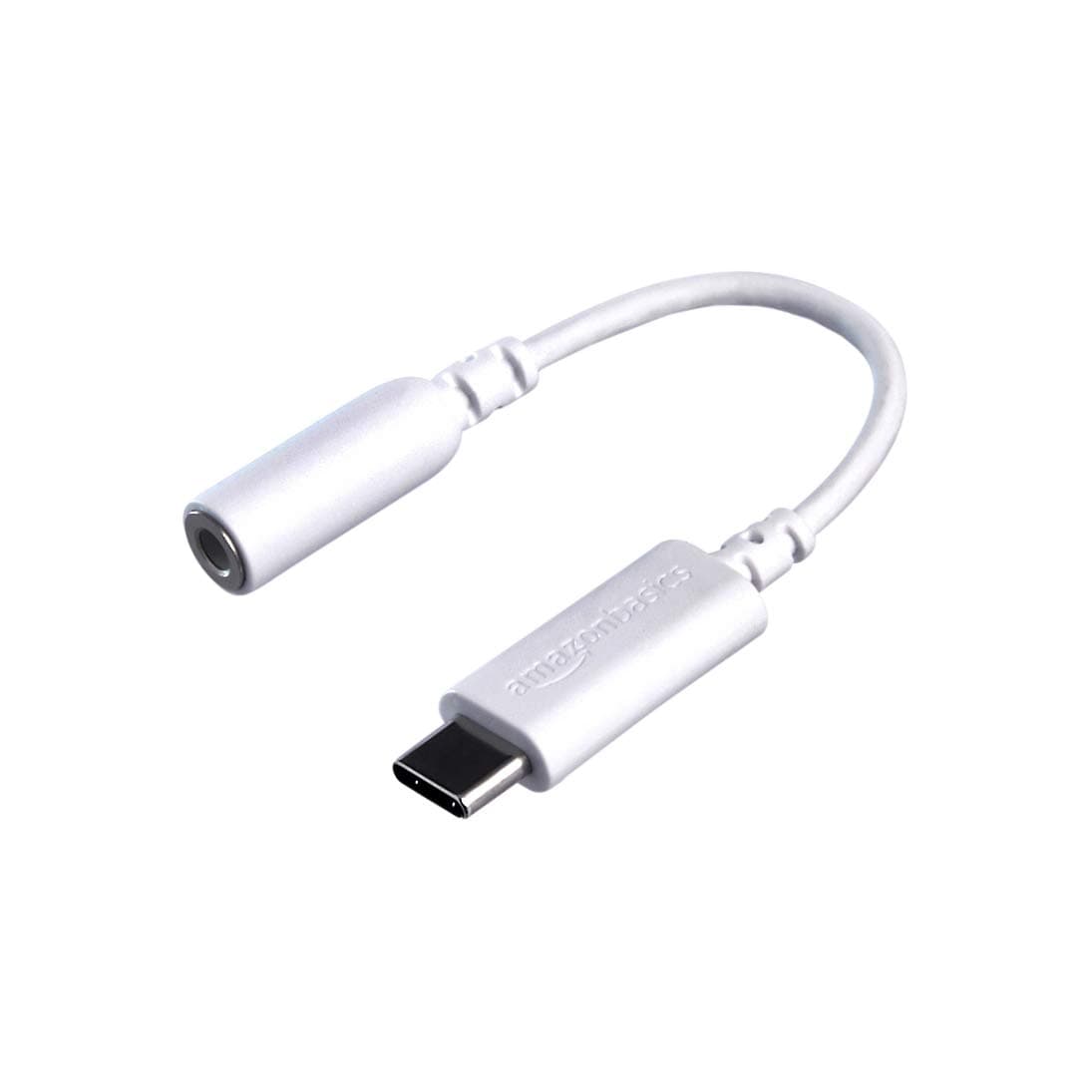 Amazon Basics USB-C to 3.5 mm Headphone Jack Adapter, White