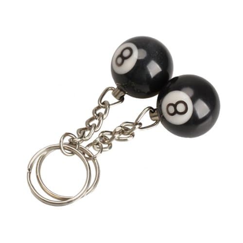 Tenflyer Pack of 2 Billiard Pool Keychain Snooker Table Ball Key Ring Gift Lucky NO.8