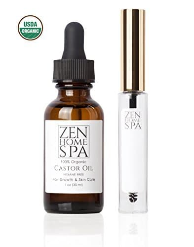 Pure Organic Castor Oil Kit - 100% Cold Pressed USDA Certified - Hexane Free Serum - for Eyelashes, Eyebrows, Hair Growth, Face, Skin, Nails - Includes Treatment Applicator Mascara Tube and Wand