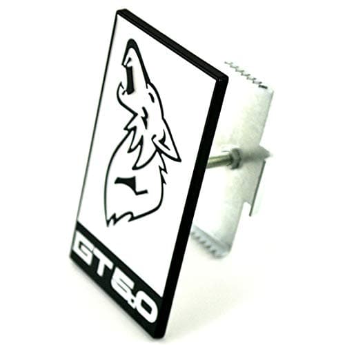 Coyote GT5.0 Car Front Grill Badge Howler Howling Wolf Racing Metal Emblem Decoration for Mustang Shelby GT350 (White)