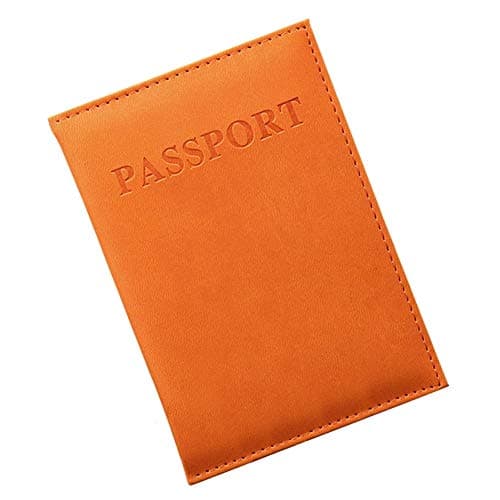 Passport Cover, Case, Holder for Travel, Animal Friendly Leather, 10 Colors - Orange