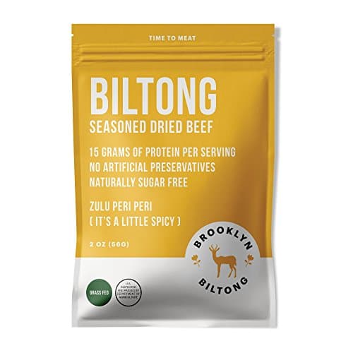 Biltong Beef Jerky - Grass Fed Seasoned Dried Beef - 2oz Peri Peri