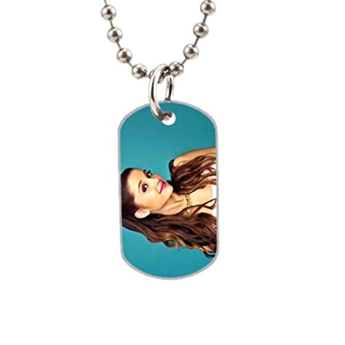 Female Singer Ariana Grande design custom Big Size Oval Dog Tag，Silver animal tags，useful as key chain, luggage tag.
