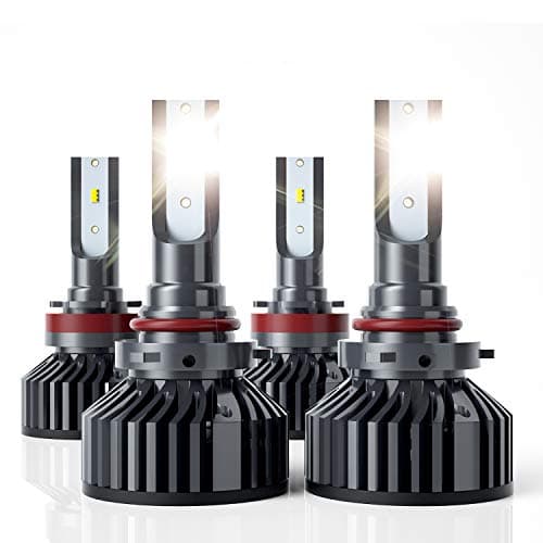 SHINESTAR LED Headlight Conversion Kit for F150, Toyota Camry Tundra, Silverado, GMC Sierra, Dodge Ram, Honda Accord, 4-Pack 9005/HB3 H11/H9 Led Headlight Bulbs Combo Replacement Set