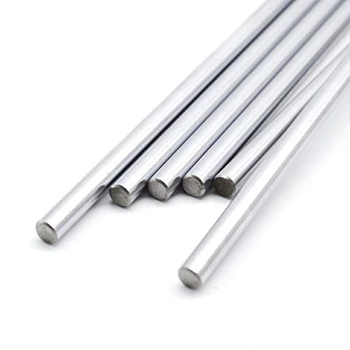 INVENTO 2pcs EN31 Rustproof Steel Smooth Rod 6mm OD 400mm (0.4 mtr) Long for CNC Robotics Machines DIY Projects