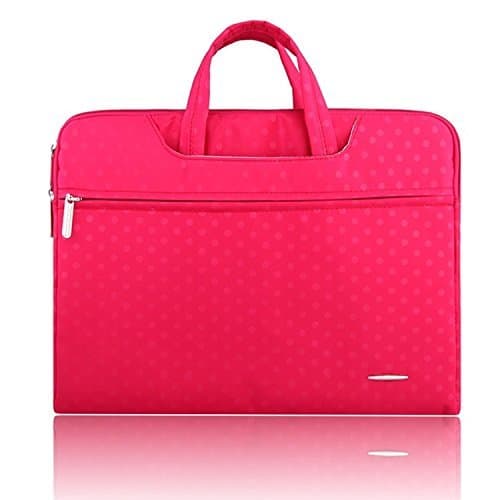 SSIMOO Polka Dot Briefcase Handbag Sleeve Bag for Macbook Air&Pro 13 inch & Universal Laptop Netbook 13 inch (Rose)