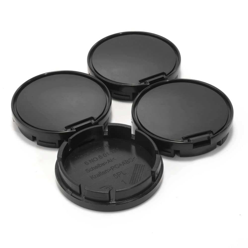 RTrhinoTuning 56mm/2.2in Wheel Center Caps # 6N0601171# 6H0601171 Compatible with Vento Bora Lupo Polo, Black Center Cap for Rims
