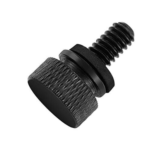 Benalri Black Seat Bolt Knurled 1/4"-20 Screw Compatible for Harley Davidson Touring Dyna Sportster Trike Electra Street Road Glide 1996-2019