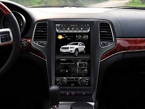 13.6" Quadcore Car DVD Player 1280x800 Vertical Screen 2GB RAM 32GB ROM Stereo GPS Navigation Radio for Jeep Grand Cherokee 2009-2012 Year 7-15 Business Days Shipping Tine Only (Black)