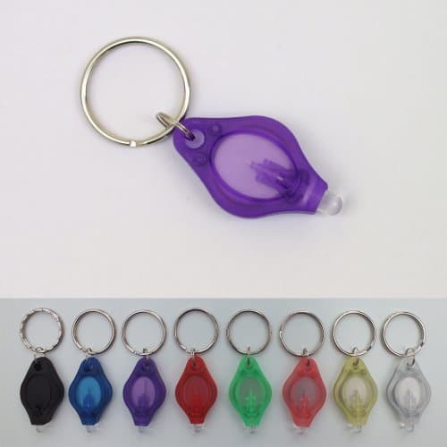 Campells Pack of 5x Mini Bright White LED Keyring Torch (Purple)